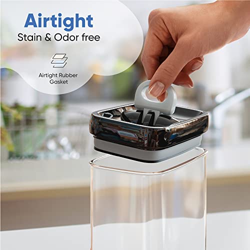 Airtight Food Storage Containers Set for Home Organization (Jet Black - Extra Volume)