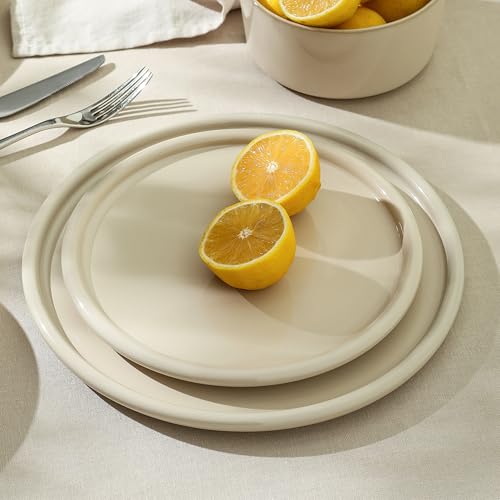 Eden 4 Piece Dinner Plate Set Stoneware (Beige / 4-Piece - Dinner Plate)