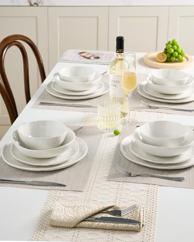 Porcelain Dinnerware Set for 6 (Polar White / Set(24pcs))