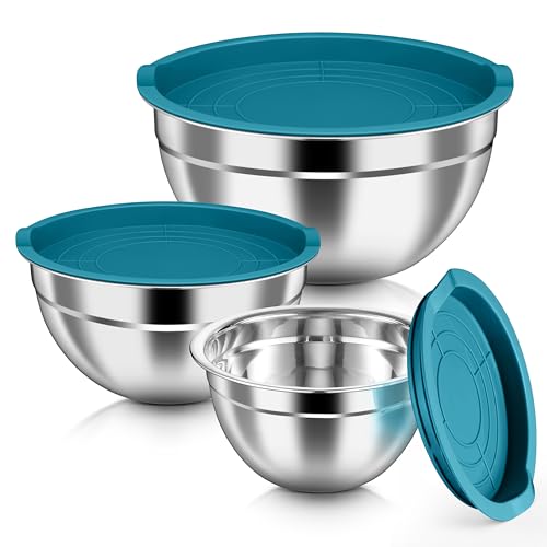 Mixing Bowls with Airtight Lids (Teal Blue / Airtight Lids)