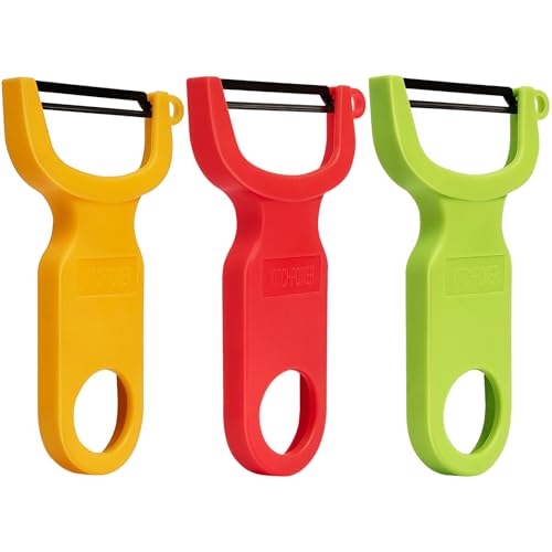 Original Vegetable Fruit Peeler Carbon Steel Blade 3 Pack Red (3 Count)