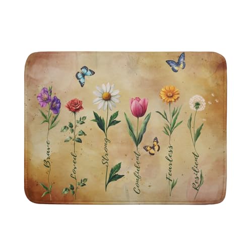 Inspirational Flower Dish Drying Mat (Vintage Floral 0317 / 24" x 18")
