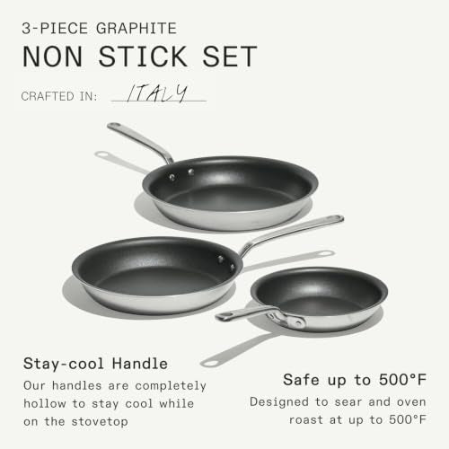 Cookware ProCoat Non Stick 3 Piece Frying Pan Set (Graphite)