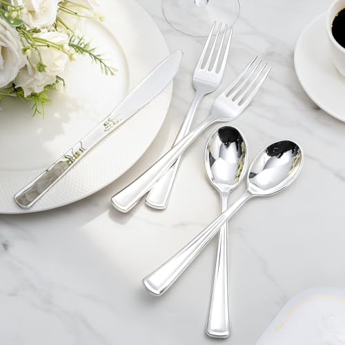 200Pcs Silver Plastic Cutlery (Cutlery Silver)