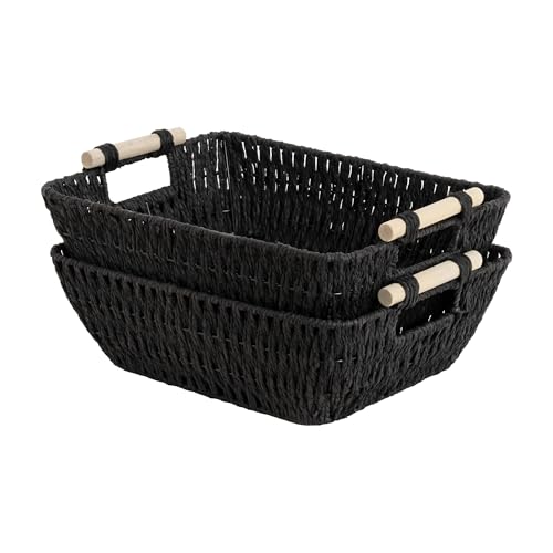 Wicker Baskets (Black / Medium)