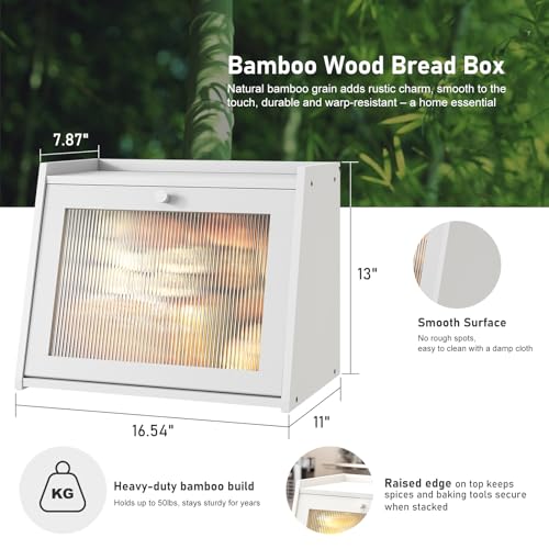 Large Bread Box for Kitchen Counter (White / Large-1_Tier)