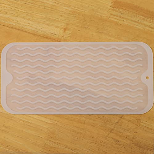 Silicone Dish Drying Mat for Multiple Usage (Translucent / 12"L x 6"W)