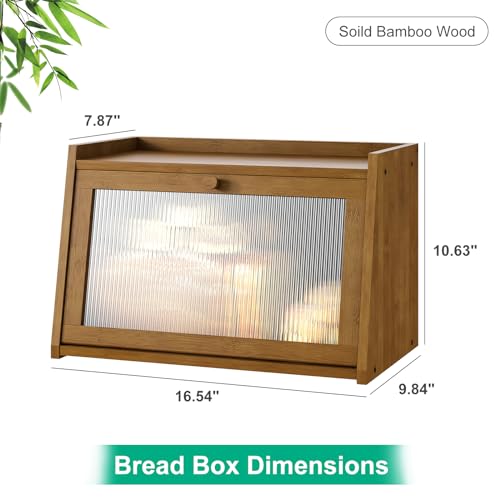 Bread Box for Kitchen Counter (Brown / Medium-1_Tier)