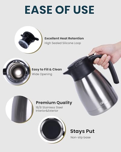 34Oz Thermal Coffee Carafe (Silver / 34 Ounces)