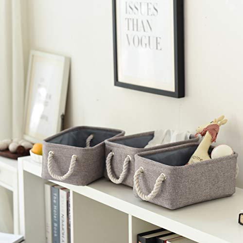 Storage Bins Medium 3 Pack Storage Baskets for Organizing Shelves (Grey / 3PCS/Medium -13.8Lx9.8Wx6.7H)