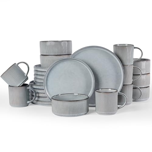 Star Dinnerware Sets with Mugs (Smoky Blue)