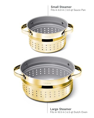 Steamer Stainless Steel Steamer with Handles (Gold / Small (3qt))