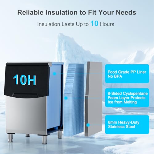 Commercial Ice Maker (Silver / 29"D x 22"W x 65"H)