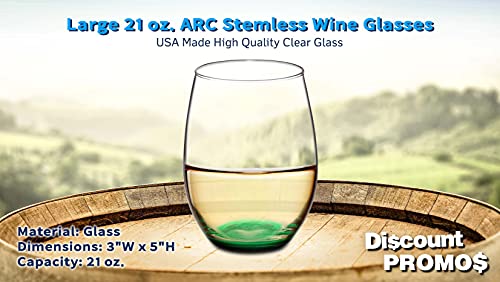 10 ARC Stemless Wine Glasses Set (10 Count)