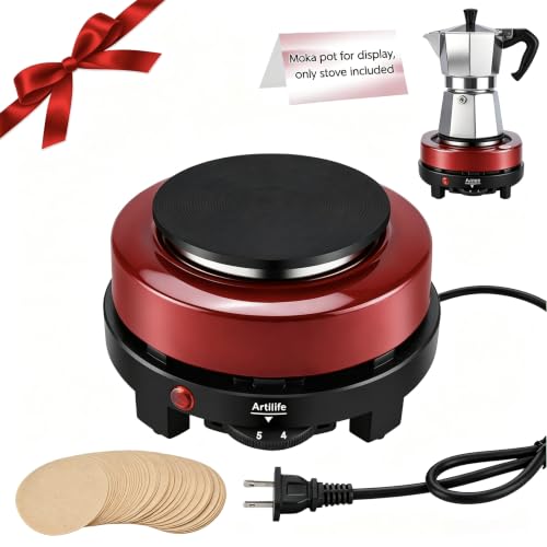 500W Mini Electric Hot Plate (Red)