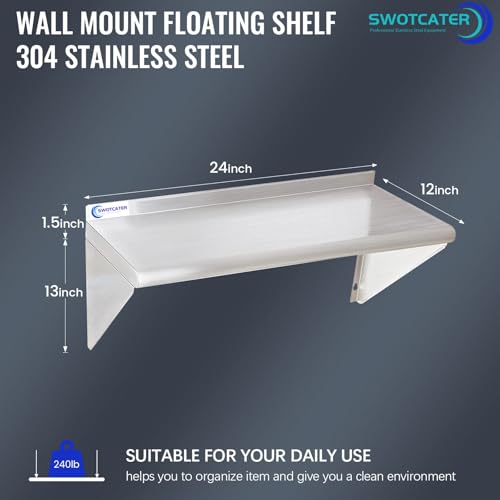 Stainless Steel Shelf 2 Pack 12"x24" (2 Piece Set / 12"x24")