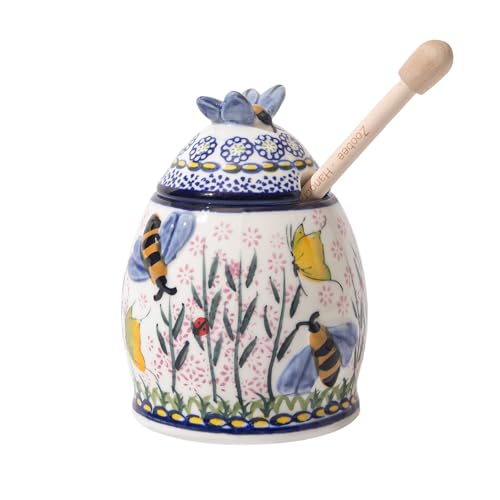 10oz Lavender Allure Ceramic Handpainted Honey Pot (Lavender Allure)