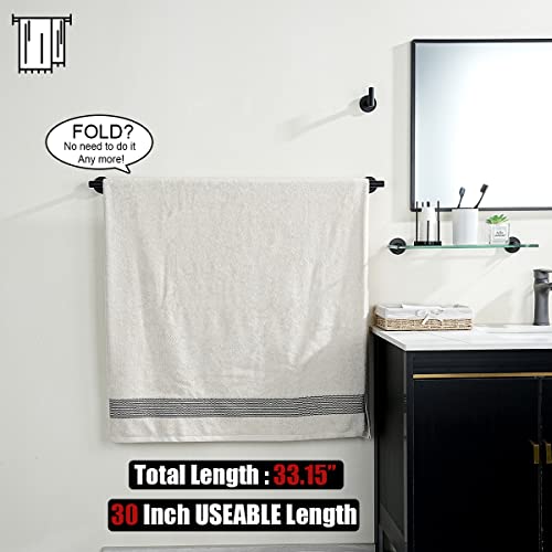 Black Bath Towel Bar (Black / 33 Inch)