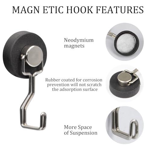 Rubber Coated Magnetic Hooks for Cruise Ship Cabin (6 Count)