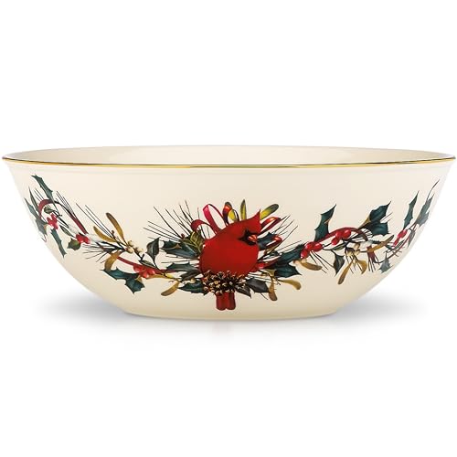 Winter Greetings Porcelain Christmas Serving Bowl (Bowl, Large)
