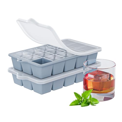 Silicone Ice Cube Tray 2 Pack (Blue / Ice Cube Tray 2 Pack)