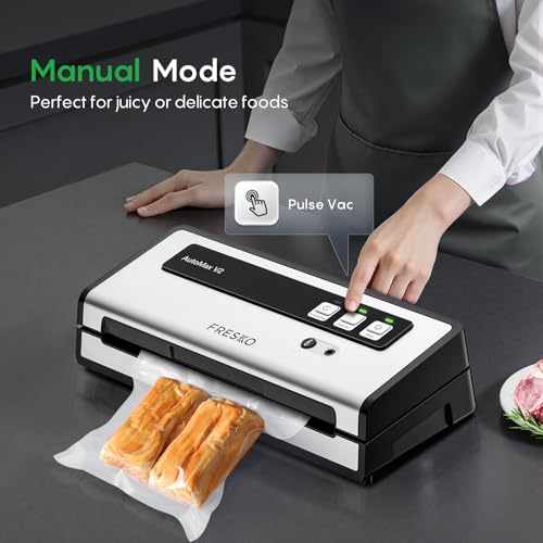 Vacuum Sealer Machine with Automatic Bag Detection (Silver Black / Large)