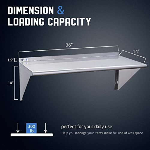NSF Stainless Steel Shelf 14” x 36” (14"x36")
