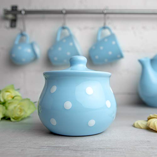 Ceramic Sugar Bowl with Lid (Blue)
