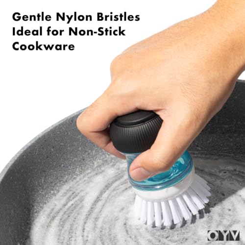 Soap Dispensing Palm Brush Set (White/Clear/Black)