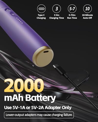 2-in-1 Detachable Muscle Massage Gun Deep Tissue with Extension Handle (Purple)