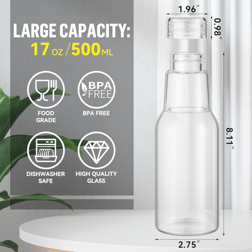 17 Oz Glass Juice Bottles with Lids
