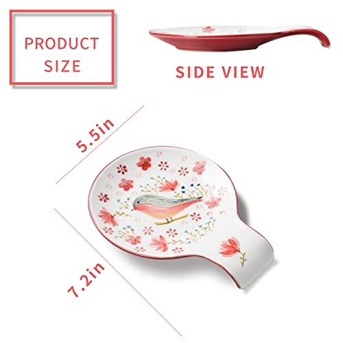 Hand Painted Spoon Rest (Red)