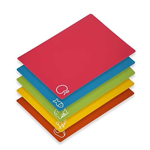 5 Pieces Flexible Cutting Boards (Multicolor Regular / 5PC)
