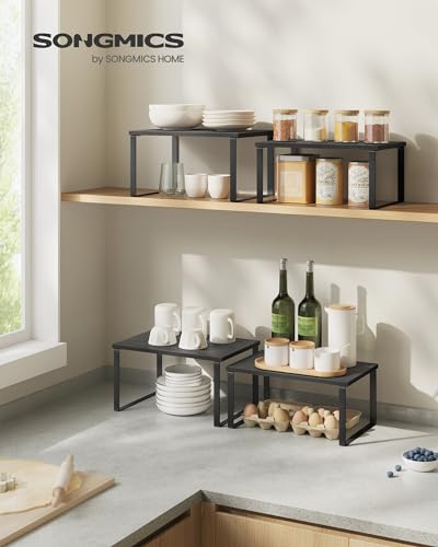 Cabinet Organizer Shelf (Ink Black + Ebony Black / 2*S (5.4"H) + 2*S (6.2"H))