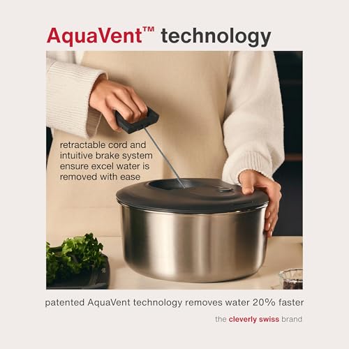 Easy Spin Salad Spinner (Stainless Steel / Large)