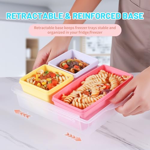 Silicone Freezer Molds with Lids (Pastel Rainbow / 4x 1-Cup & 2x 2-Cup)