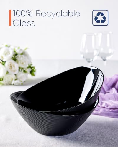 43 OZ Oval Serving Bowl Set of 4 (Black / 43 OZ - Serving Bolws)