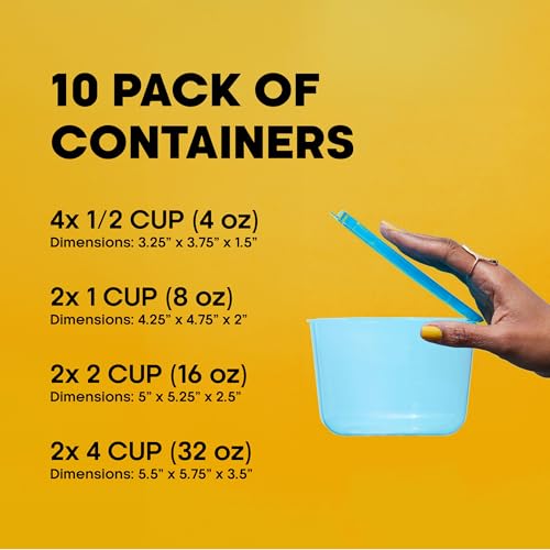 Premium Attached Food Storage Containers (10 Pack)