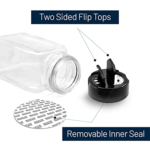 Plastic Spice Jars Bottle Containers with Black Cap