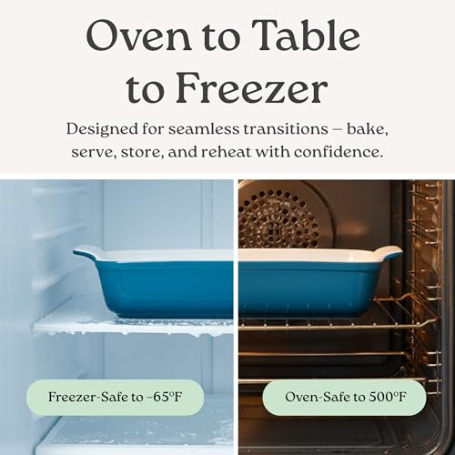 Stoneware Casserole Dish Bakeware Set of 3 (Glossy White)
