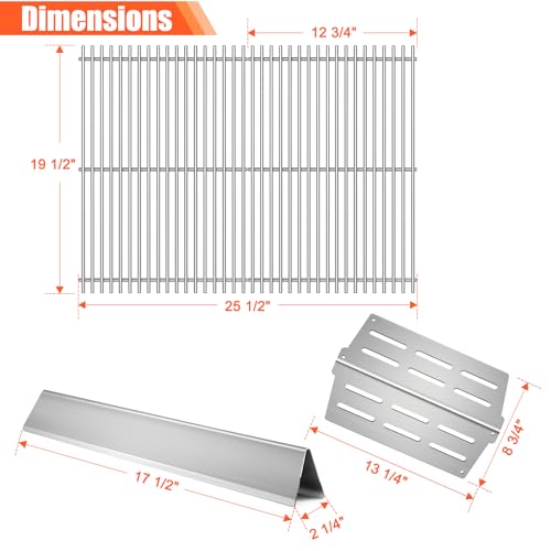 7524 7528 Cooking Grates 7622 Heat Deflectors 7620 Flavorizer Bars for Weber Genesis Grill Replacement Parts E (Stainless Steel 2+5+2grate)
