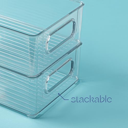 Plastic Food Storage 2 Pack Clear Container Bin with Handles for Organizing Kitchen (2 Count)