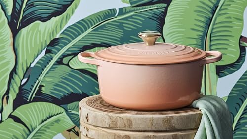 Enameled Cast Iron Round Dutch Oven (Peche / 7.25 Qt)