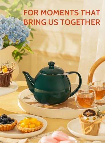 Teapots for Tea (Dark Green / 27oz (with infuser))