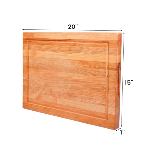Solid Cherry Wood Cutting Board for Kitchen (Solid Cherry(1" Thick))