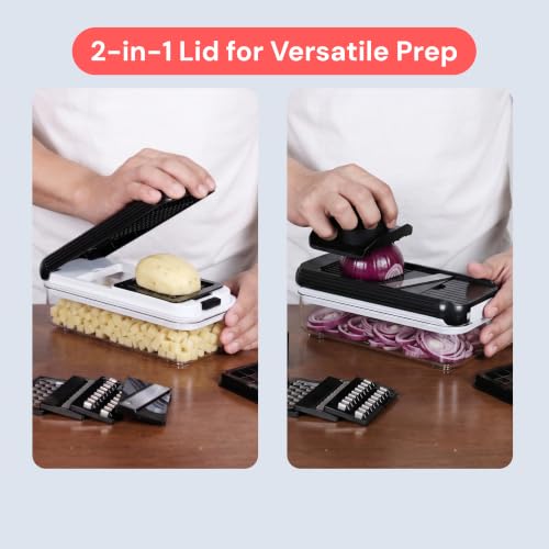 Essential Vegetable Chopper & Mandoline Slicer (White/Black)