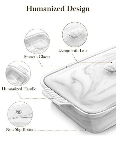 3.4 Qt Casserole Dish with Lid (3.4 QT - Marble Grey)