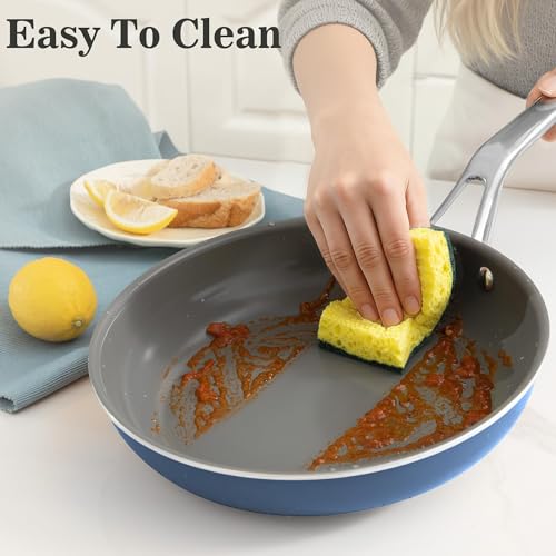 7 Piece Ceramic Cookware Set (Blue / 7pc set)
