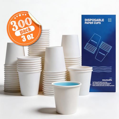 Disposable Paper Coffee Cups 3 oz 300 Count (White - 3 oz)