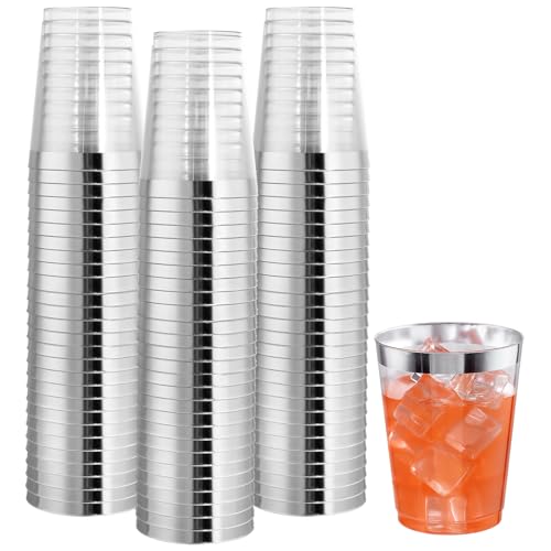 100PCS Silver Plastic Cups (10-Silver-100)